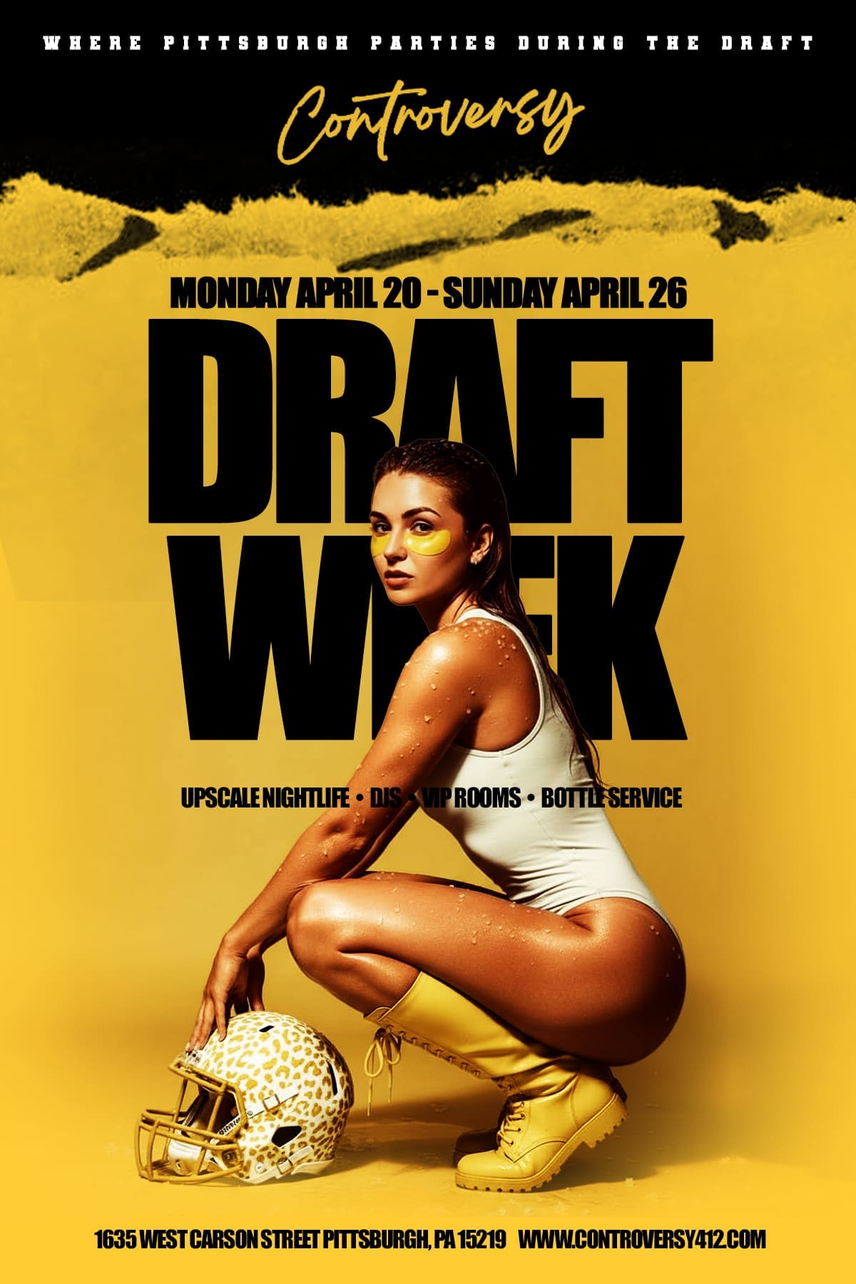 Pittsburgh Draft Week party at Controversy Nightclub April 20-26 upscale nightlife VIP bottle service