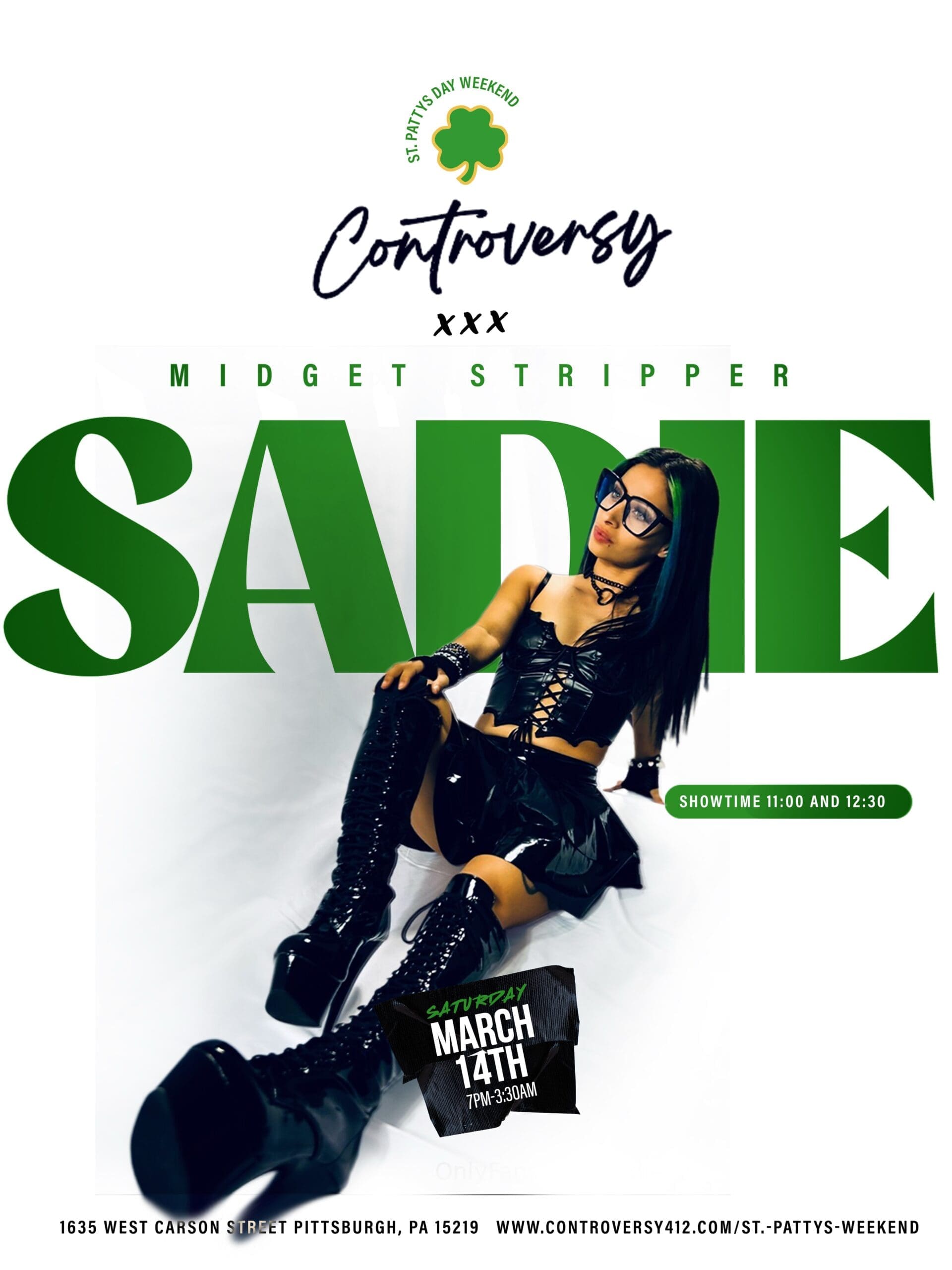 Midget Stripper Sadie performing live at Controversy Pittsburgh during St Patrick's Day weekend